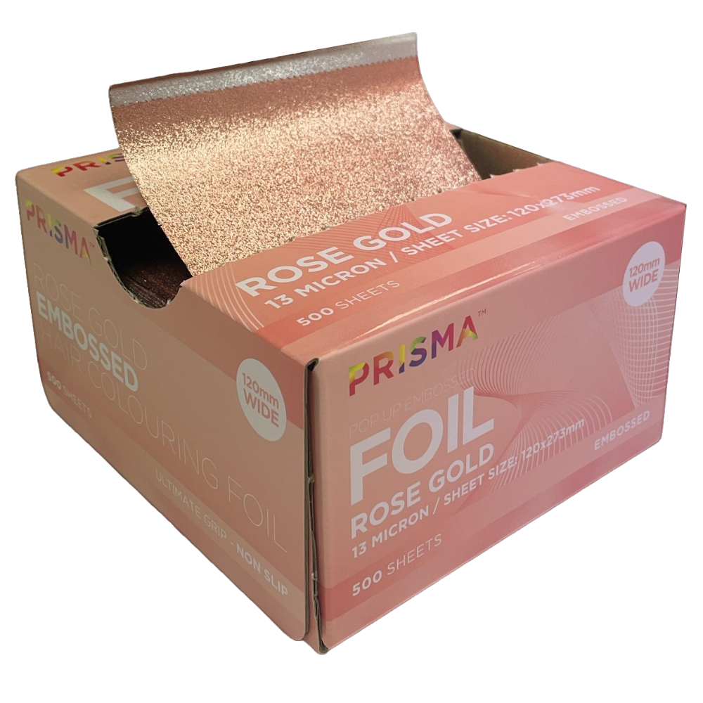 Prisma Pop-up Rose Gold Embossed Foil Sheet 120mm x 273mm 500 Sheets