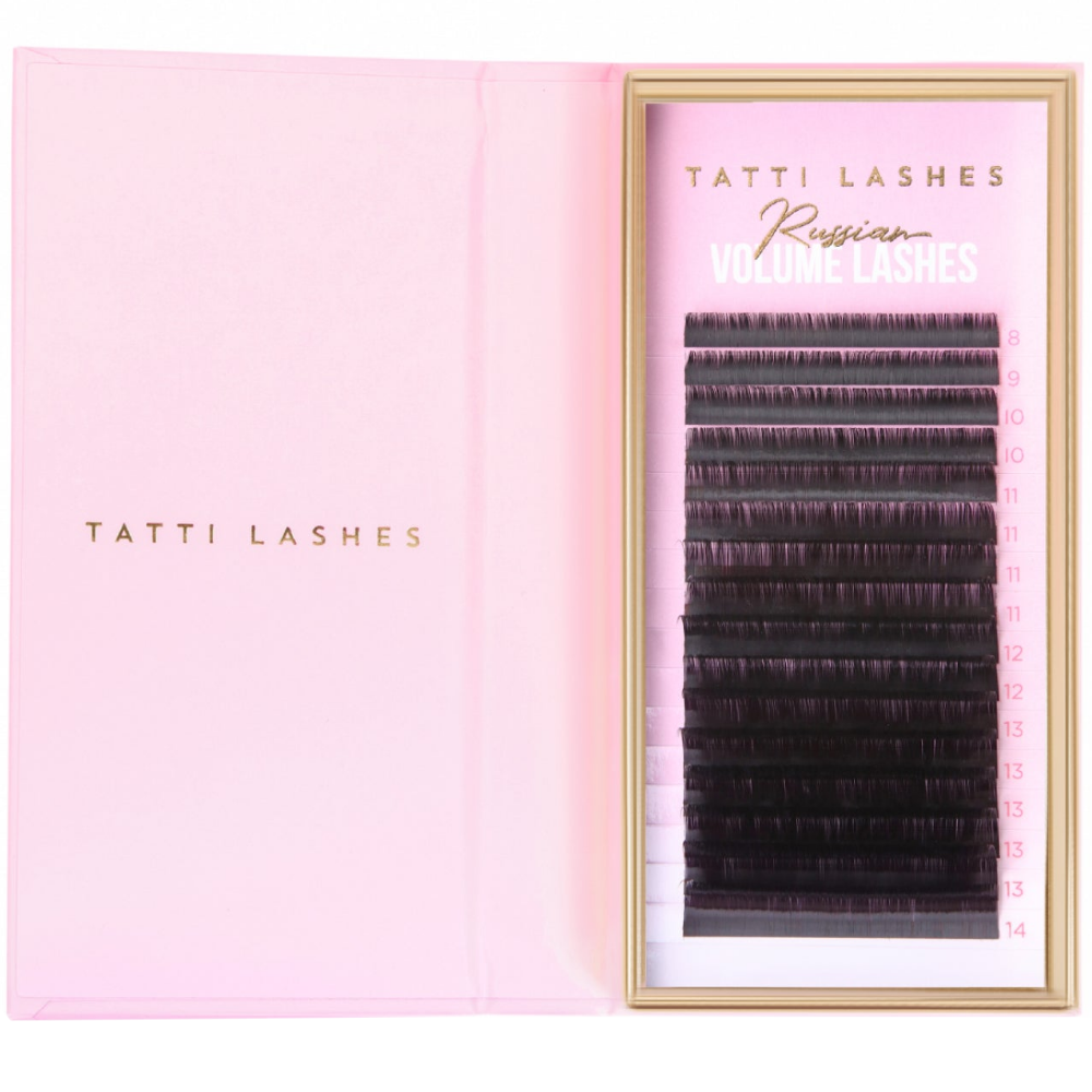 Tatti Lashes Mixed Length D Curl 0.05 Russian Volume Individual Lashes Black
