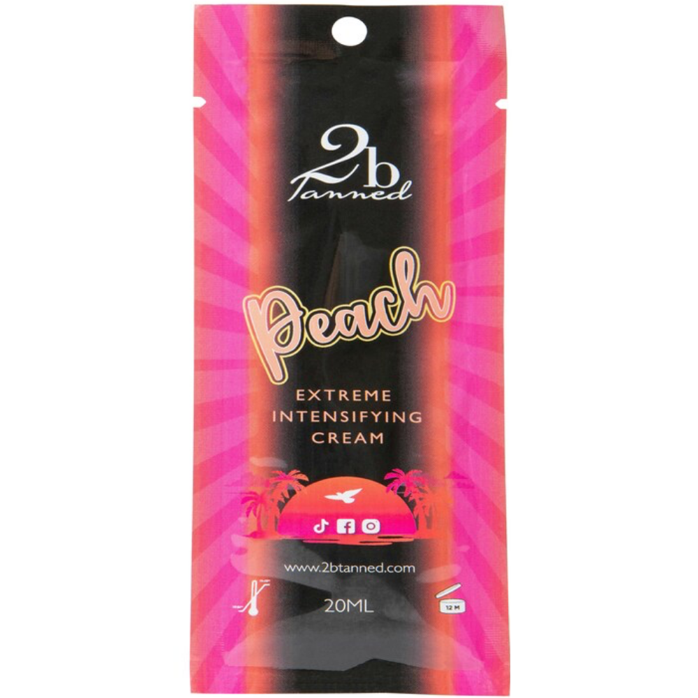 2BTanned Extreme Intensifying Cream Peach Tanning Accelerator Sachet 20ml