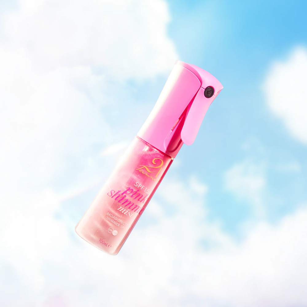 2BTanned Pink Shimmer Mist Broad Spectrum Shimmer Flairosol Spray SPF15 100ml
