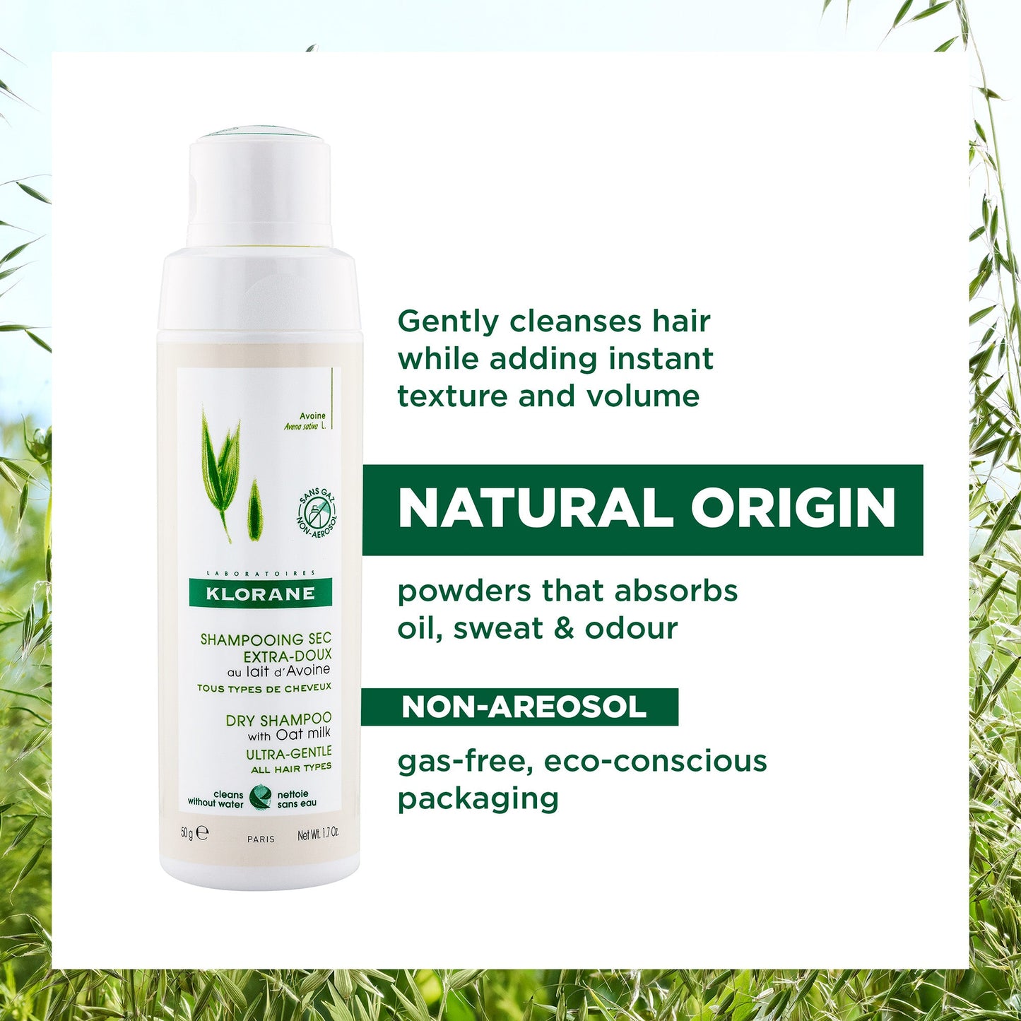 Klorane Eco-Friendly Dry Shampoo 50g