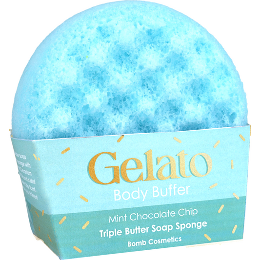 Bomb Cosmetics Mint Chocolate Chip Triple Butter Gelato Body Buffer Shower Sponge