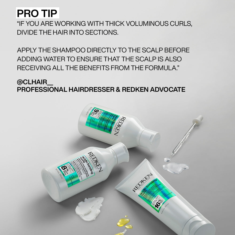 Redken Acidic Bonding Curls Silicone-Free Shampoo 300ml, Conditioner 300ml & Leave-In Treatment 250ml Trio