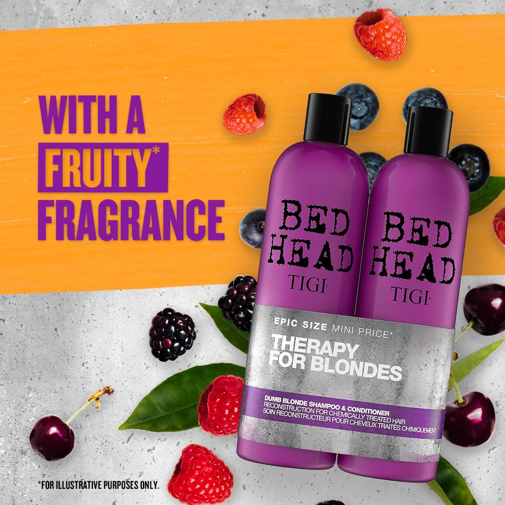 TIGI Bed Head Therapy for Blondes Dumb Blonde Shampoo & Conditioner 750ml Twin Pack