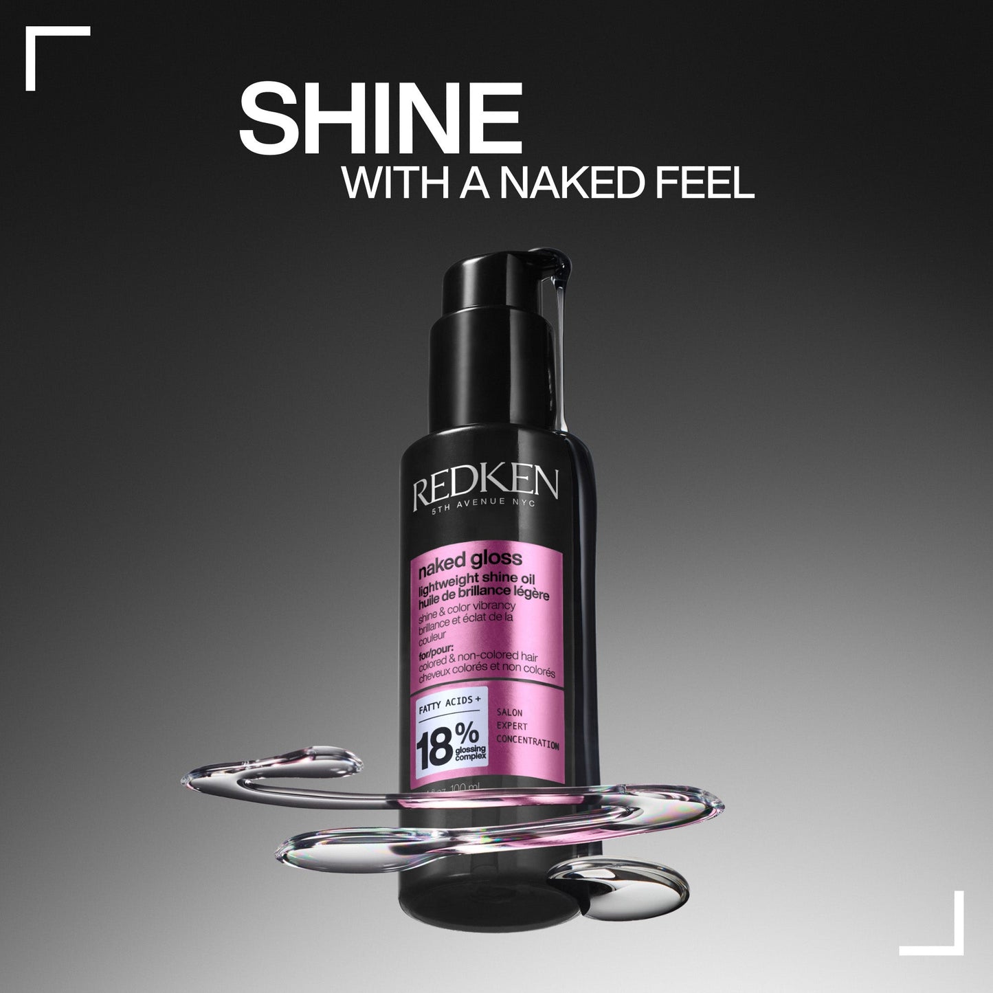Redken Acidic Colour Gloss Shampoo 300ml, Conditioner 300ml & Naked Gloss Lightweight Hair Oil 100ml Trio