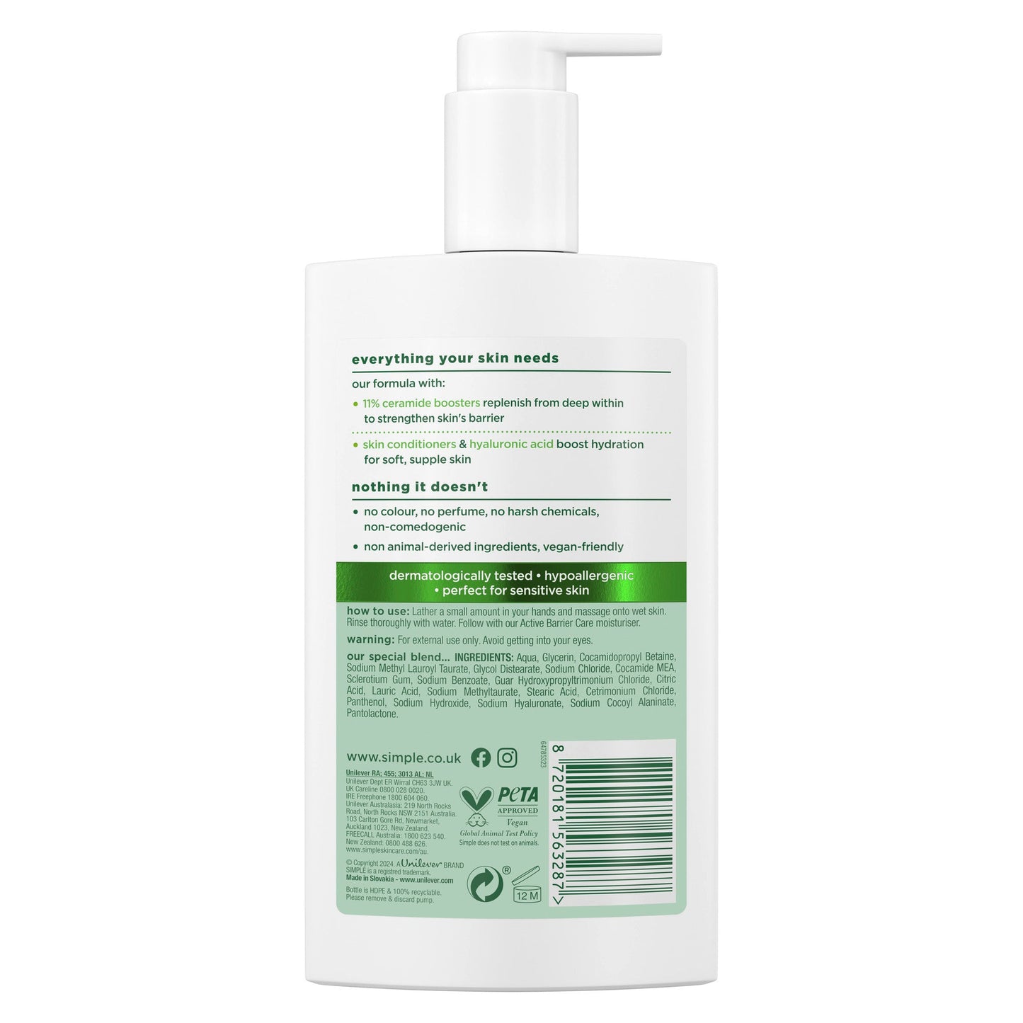 Simple Replenishing Cream Cleanser 240ml