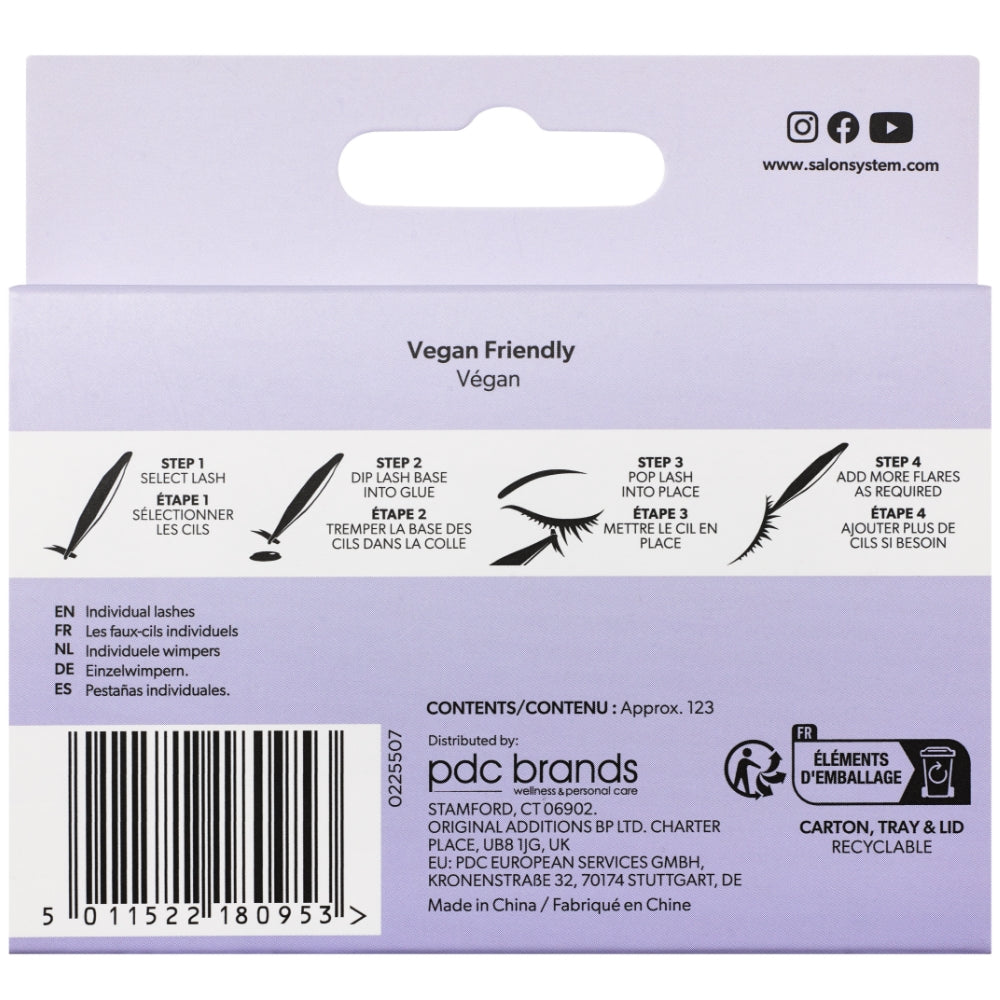 Salon System Individual 3D Luxe Individual Lashes Light Short Black