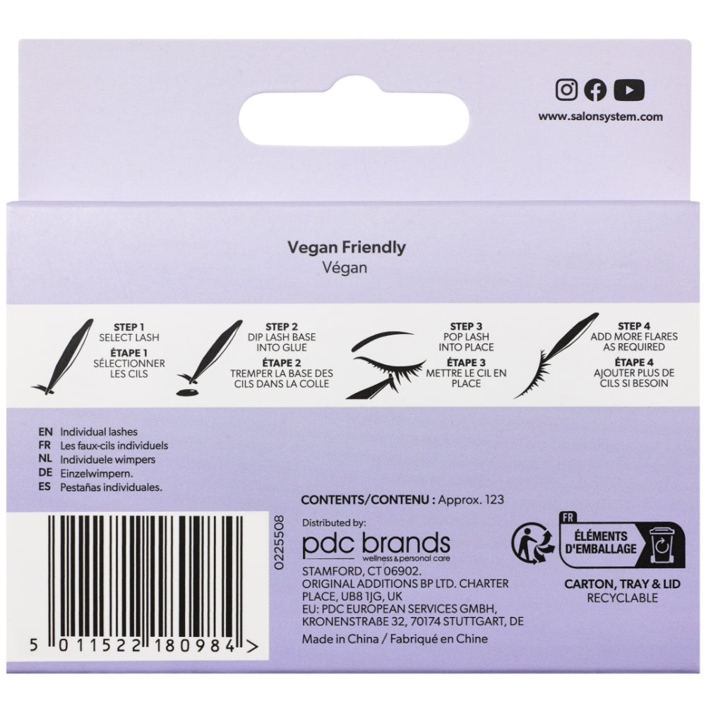 Salon System Individual 3D Luxe Individual Lashes Light Medium Black