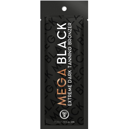 Power Tan Mega Black Extreme Dark Bronzer Tanning Accelerator Sachet 20ml