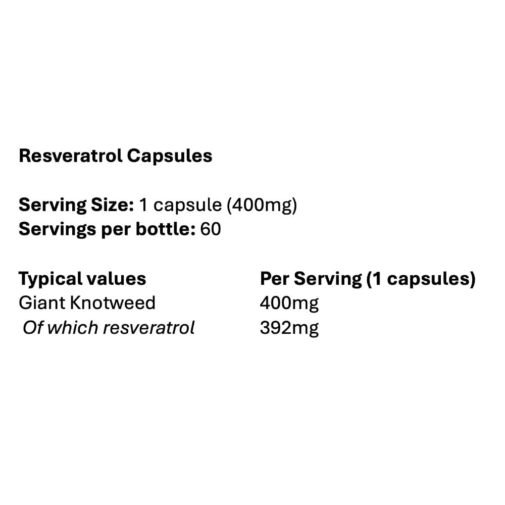 Kiki Health 98% Trans-Resveratrol Giant Knotweed Extract 400mg 60 Vegicaps