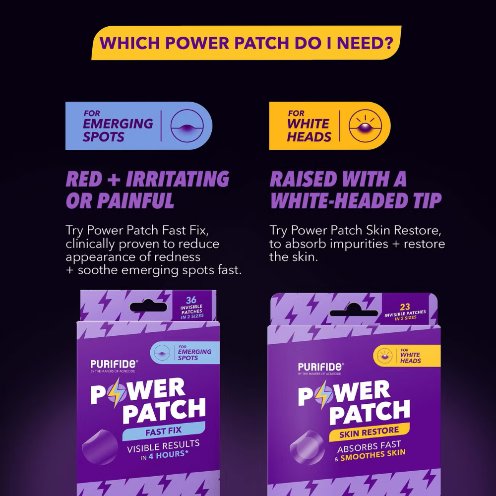 Acnecide + Purifide Power Patch Skin Restore Hydrocolloid Pimple Patches x23