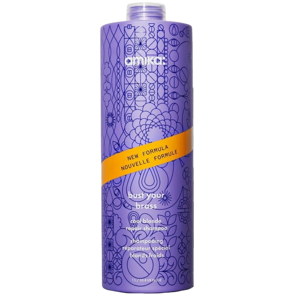 Amika Bust Your Brass Cool Blonde Repair Shampoo & Conditioner Twin 2 x 1000ml
