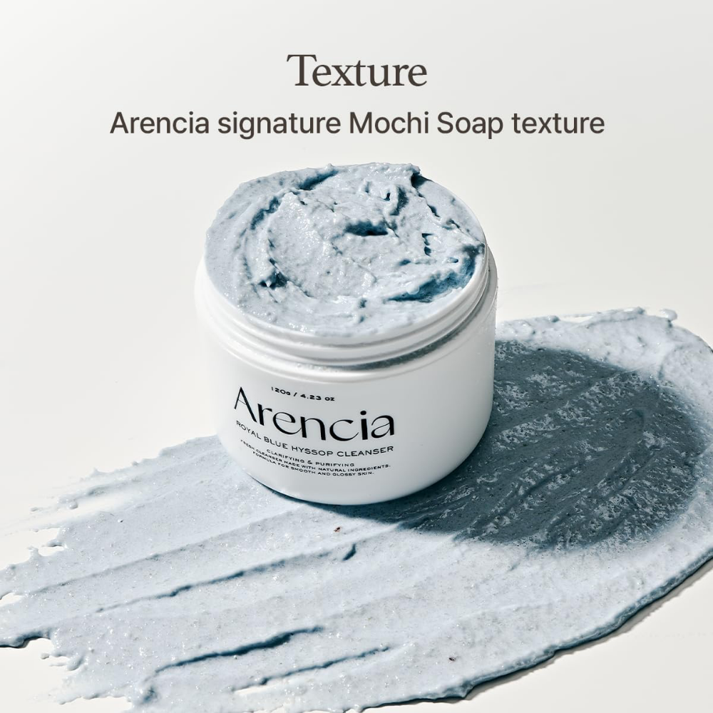 Arencia Fresh Blue Hyssop Mochi Cleanser 120g