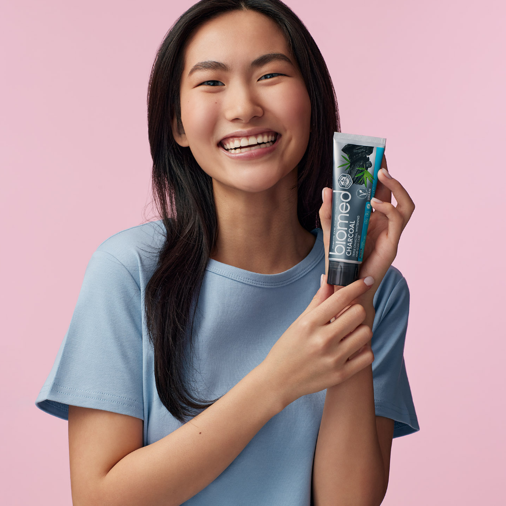 Biomed Charcoal 98% Natural Triple Charcoal Whitening & Gum Care Toothpaste 100g