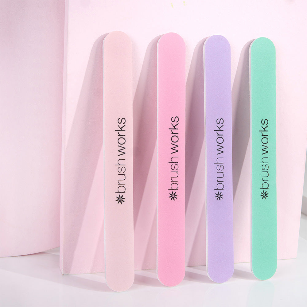 Brushworks Pastel Colour Nail Files Pack of 4