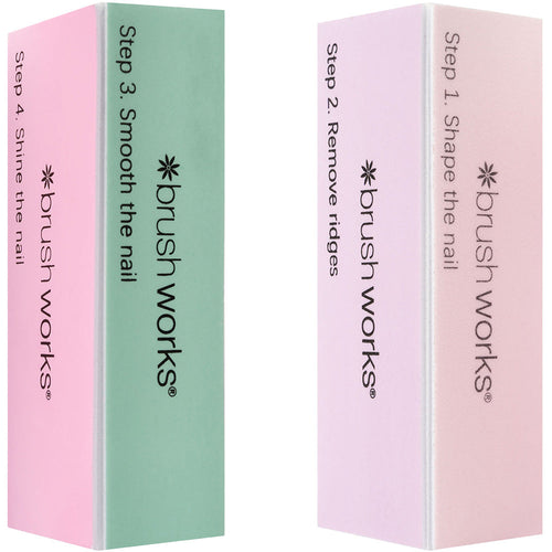 Brushworks Pastel Nail Buffing Blocks Pack of 2