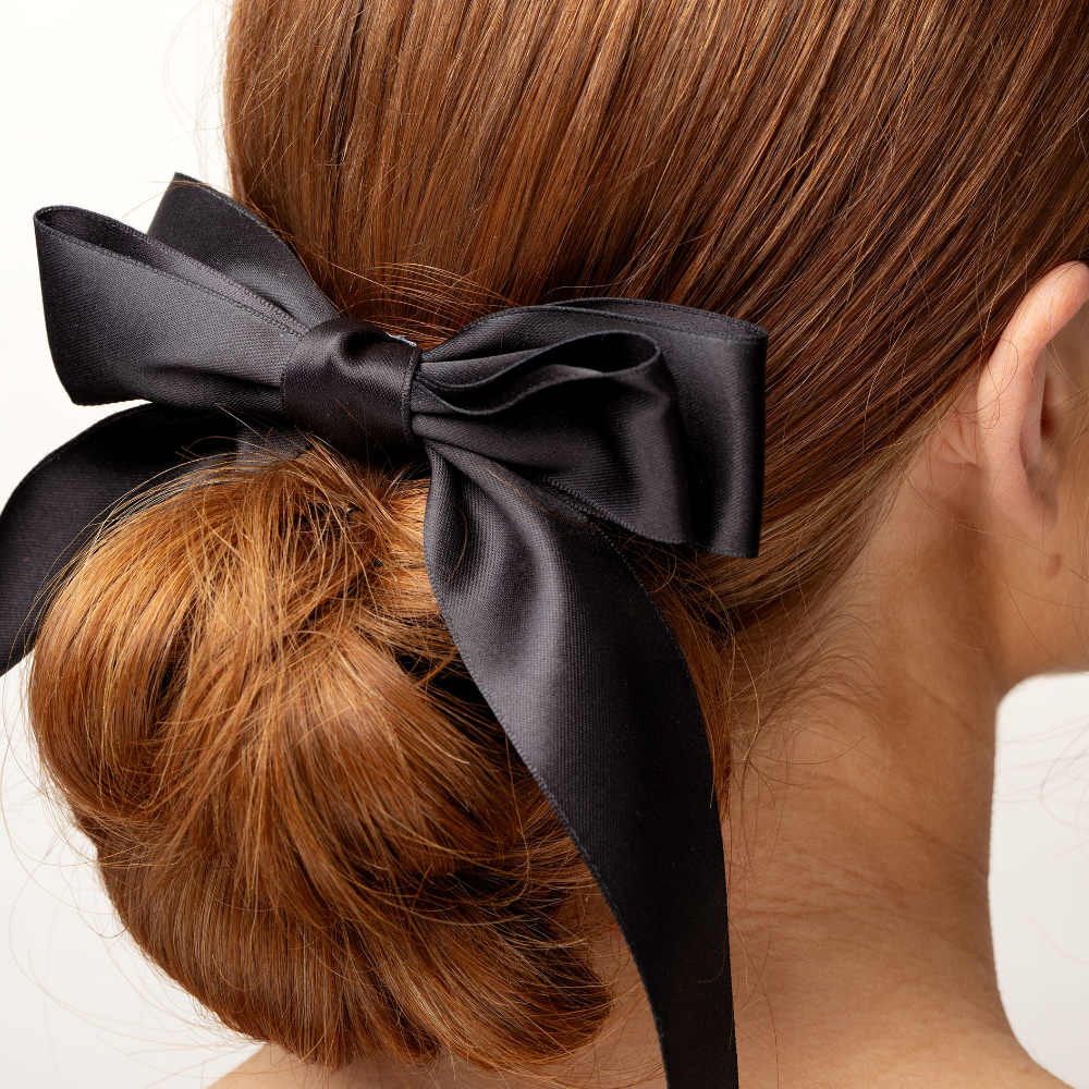 Brushworks Black & White Satin Hair Bow Duo