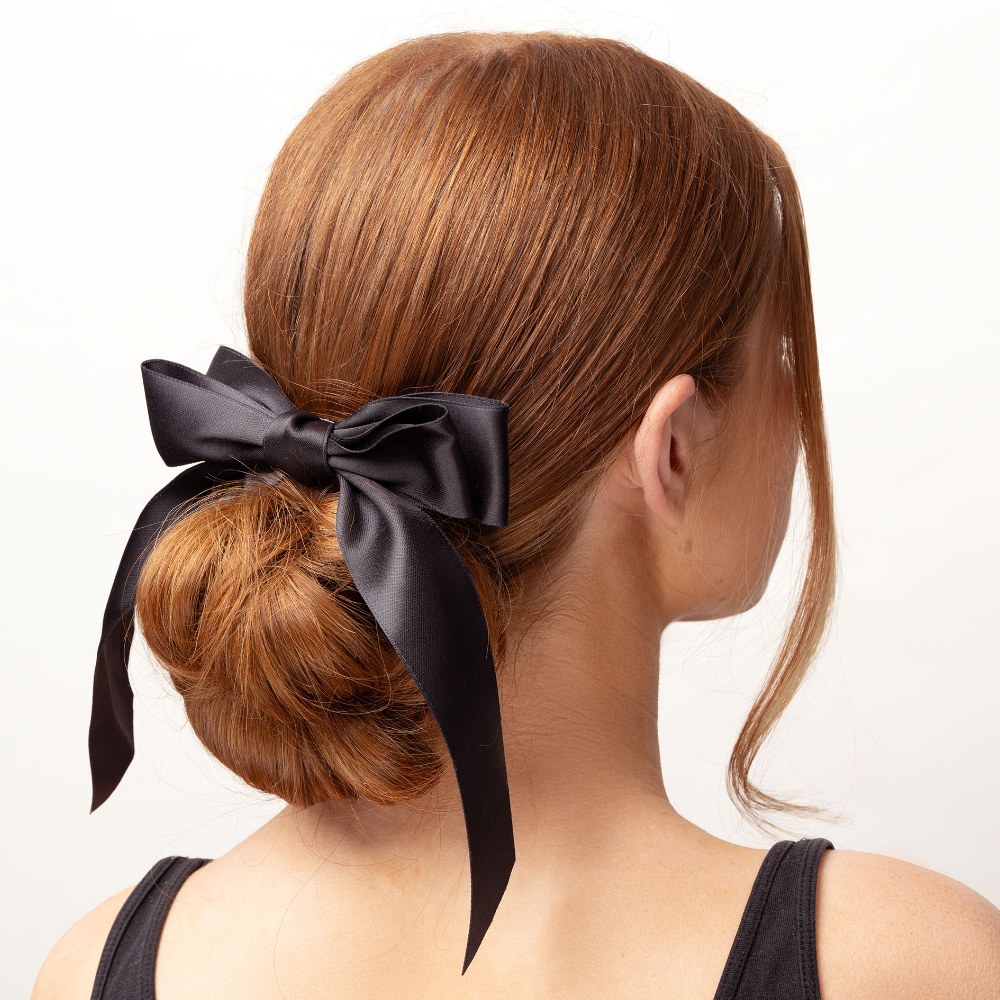 Brushworks Black & White Satin Hair Bow Duo