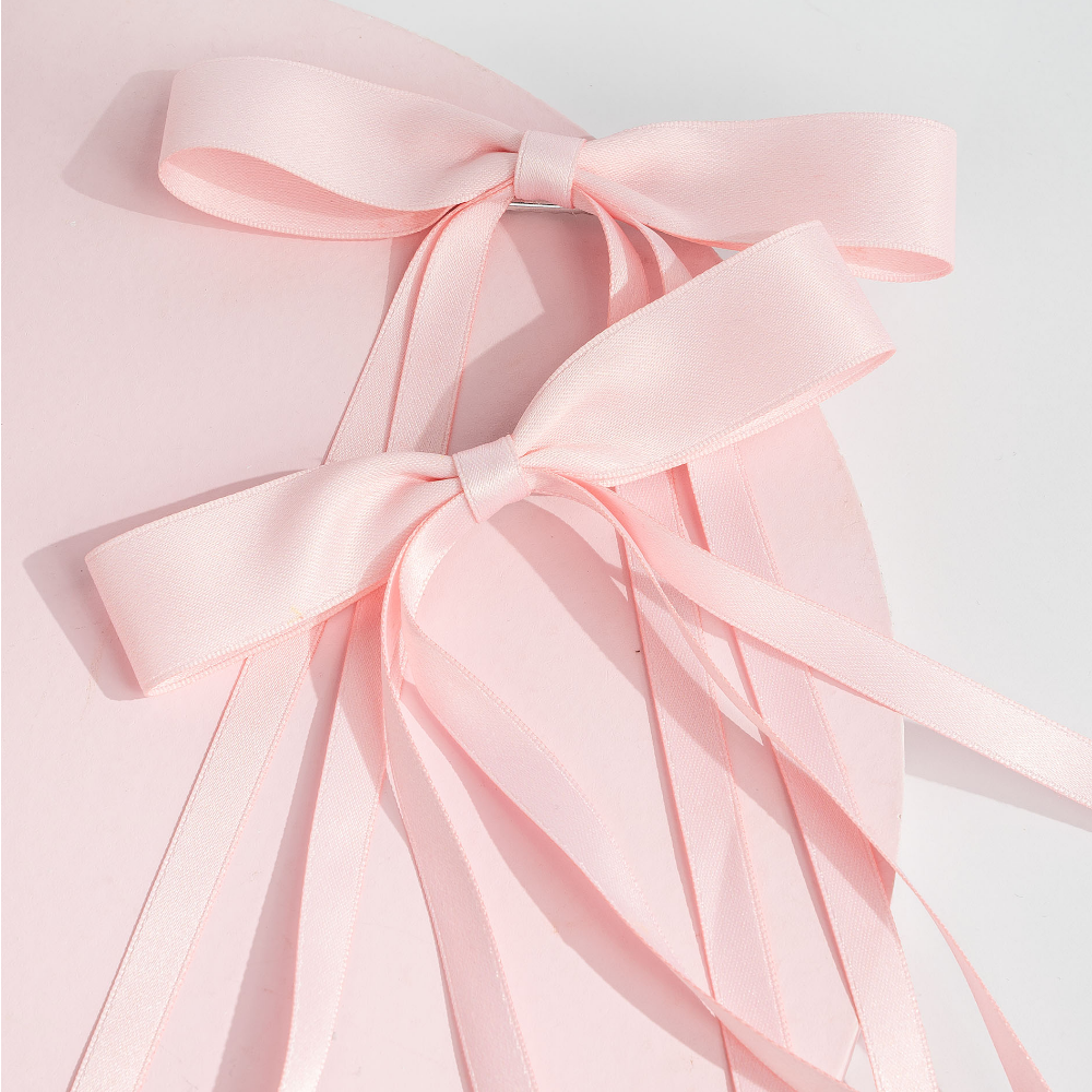 Brushworks Pink Satin Hair Bow Duo