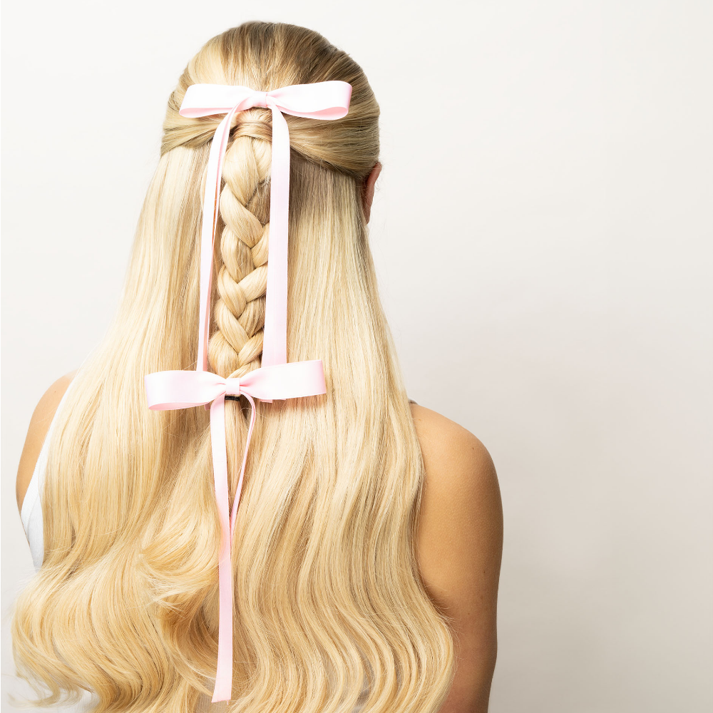 Brushworks Pink Satin Hair Bow Duo