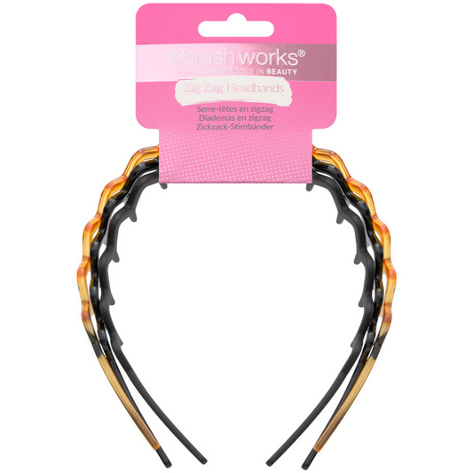 Brushworks Assorted Zig Zag Headbands Pack of 3