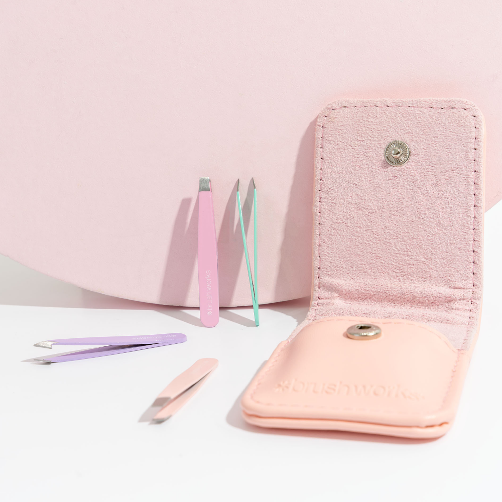Brushworks Travel Tweezer Set Pastels