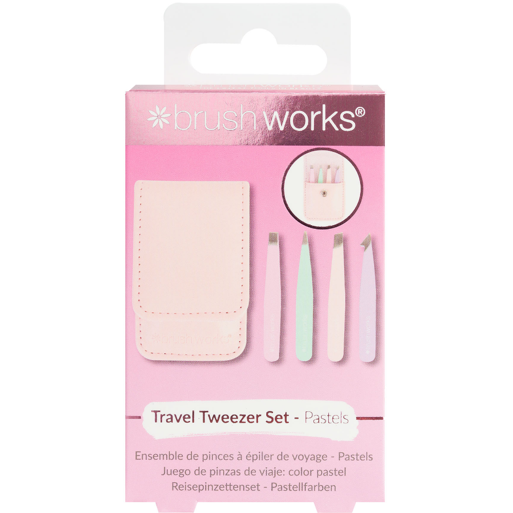 Brushworks Travel Tweezer Set Pastels
