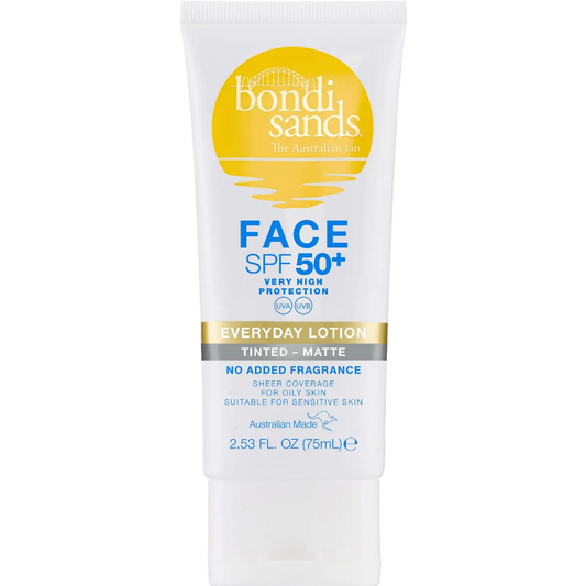 Bondi Sands Everyday Lotion Matte Tinted Face Lotion Fragrance-Free SPF50+ 75ml