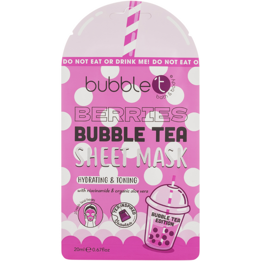 Bubble T Cosmetics Hydrating Sheet Mask Berries 20ml