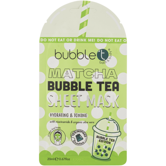 Bubble T Cosmetics Hydrating Sheet Mask Matcha 20ml