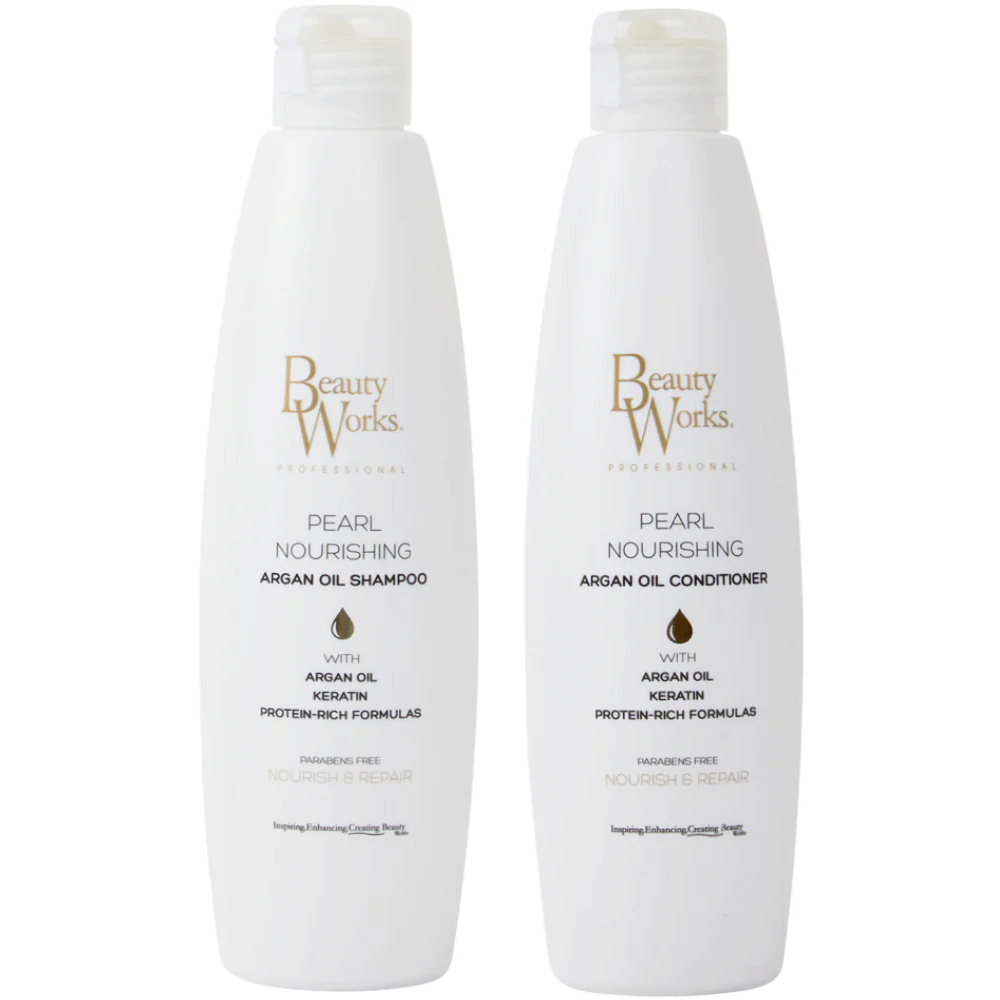 Beauty Works Pearl Nourishing Argan Oil Shampoo & Conditioner Twin 2 x 250ml