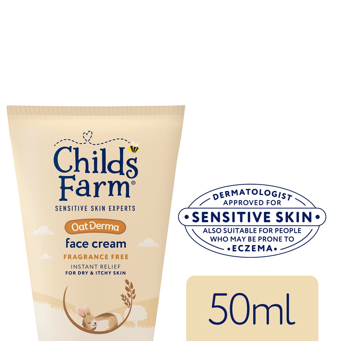 Childs Farm Fragrance-Free Oat Derma Face Cream 50ml