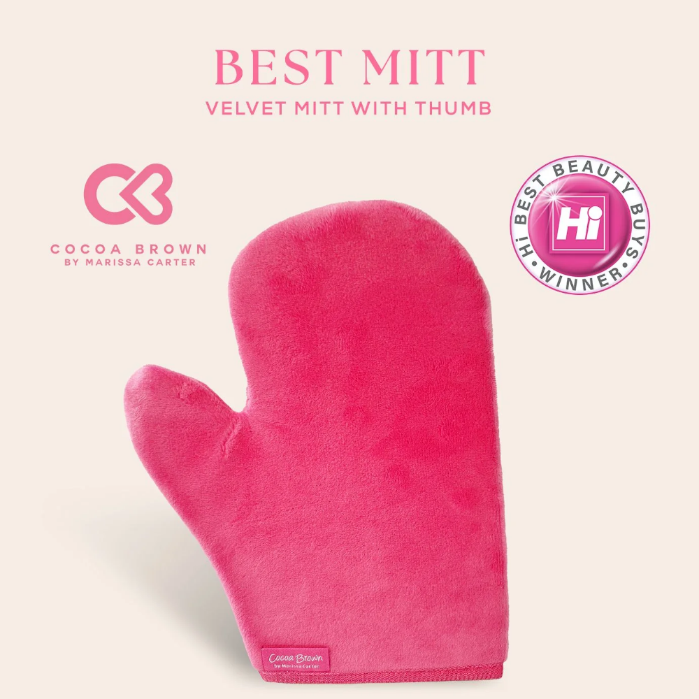 Cocoa Brown Deluxe Velvet Thumb Self-Tanning Mitt