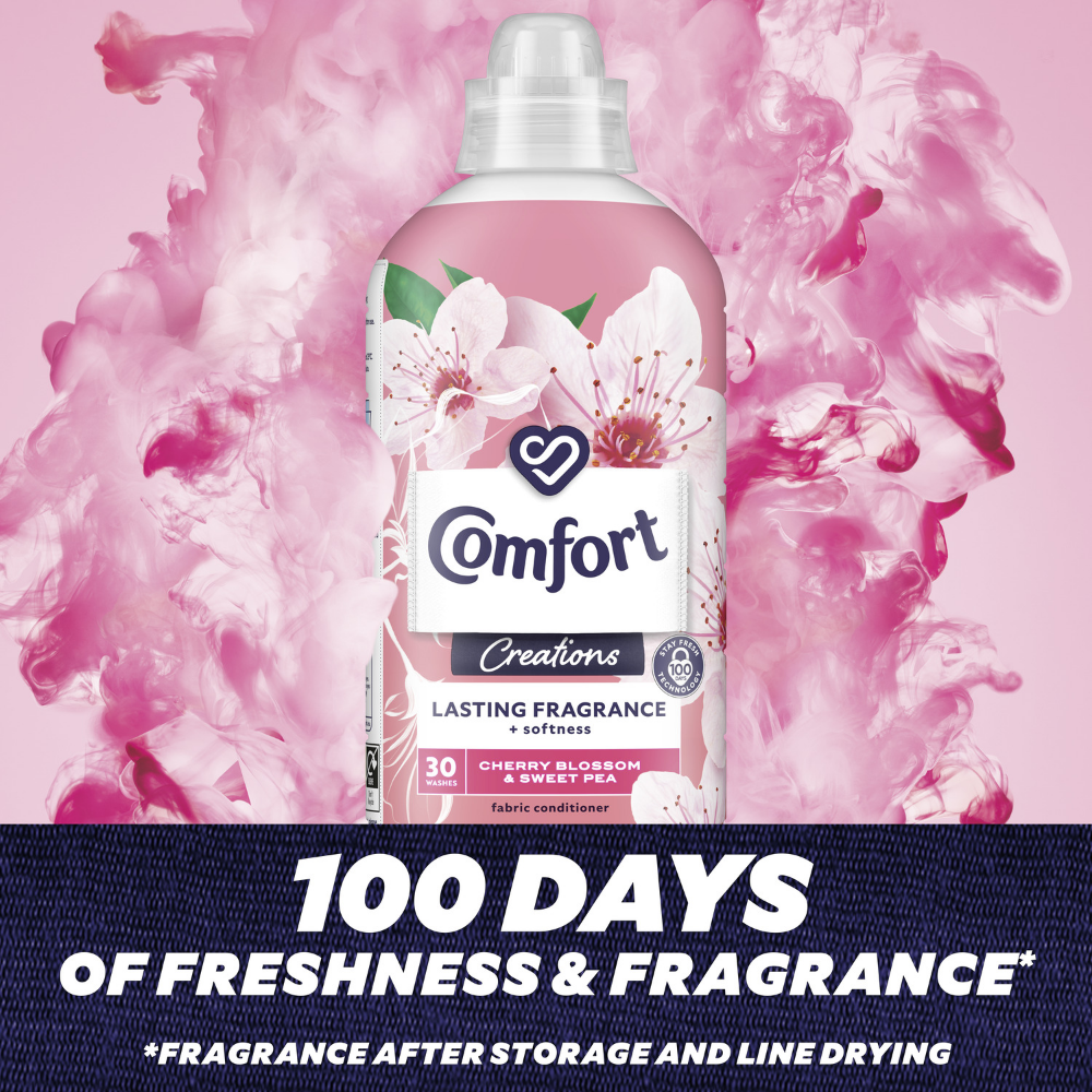 Comfort Creations Cherry Blossom & Sweet Pea Fabric Conditioner 30 Washes 900ml
