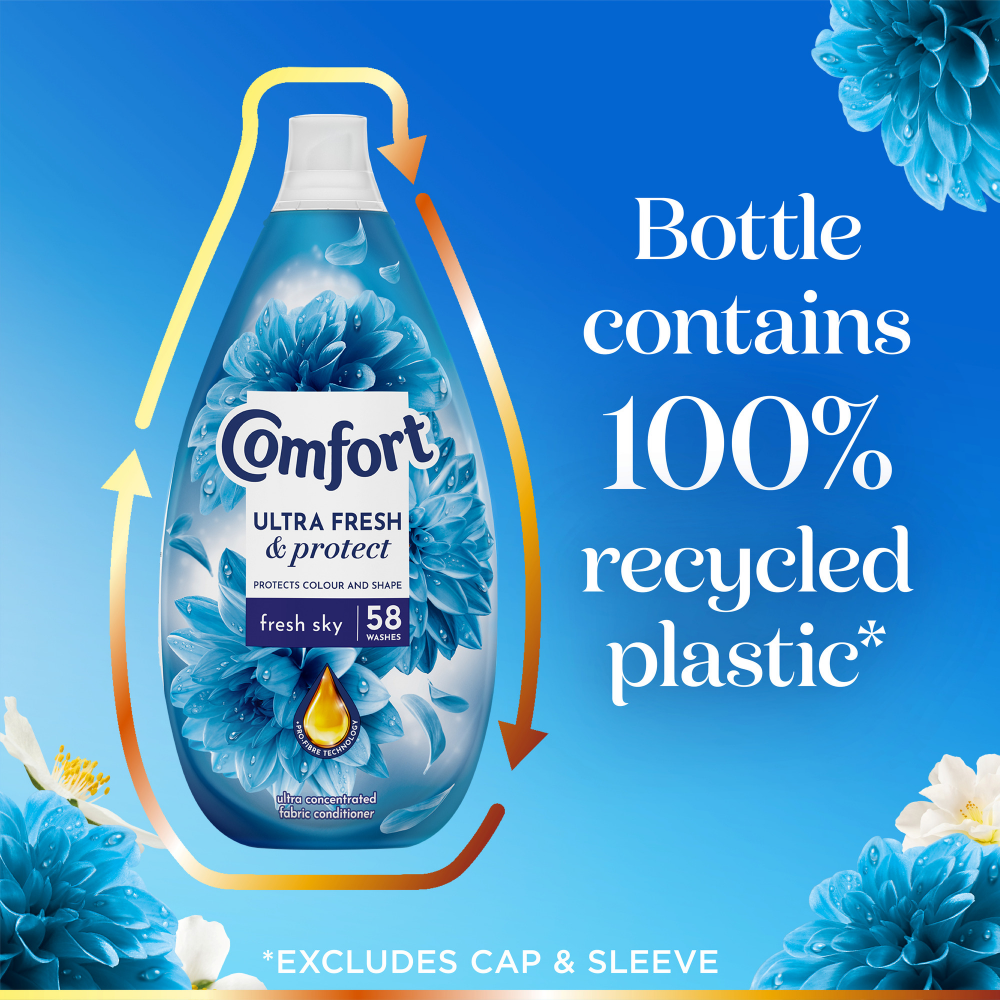Comfort Ultra Fresh & Protect Fresh Sky Fabric Conditioner 58 Washes 870ml