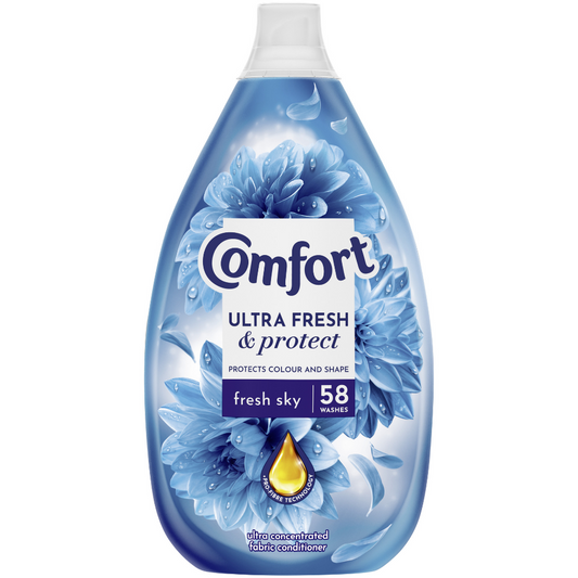 Comfort Ultra Fresh & Protect Fresh Sky Fabric Conditioner 58 Washes 870ml