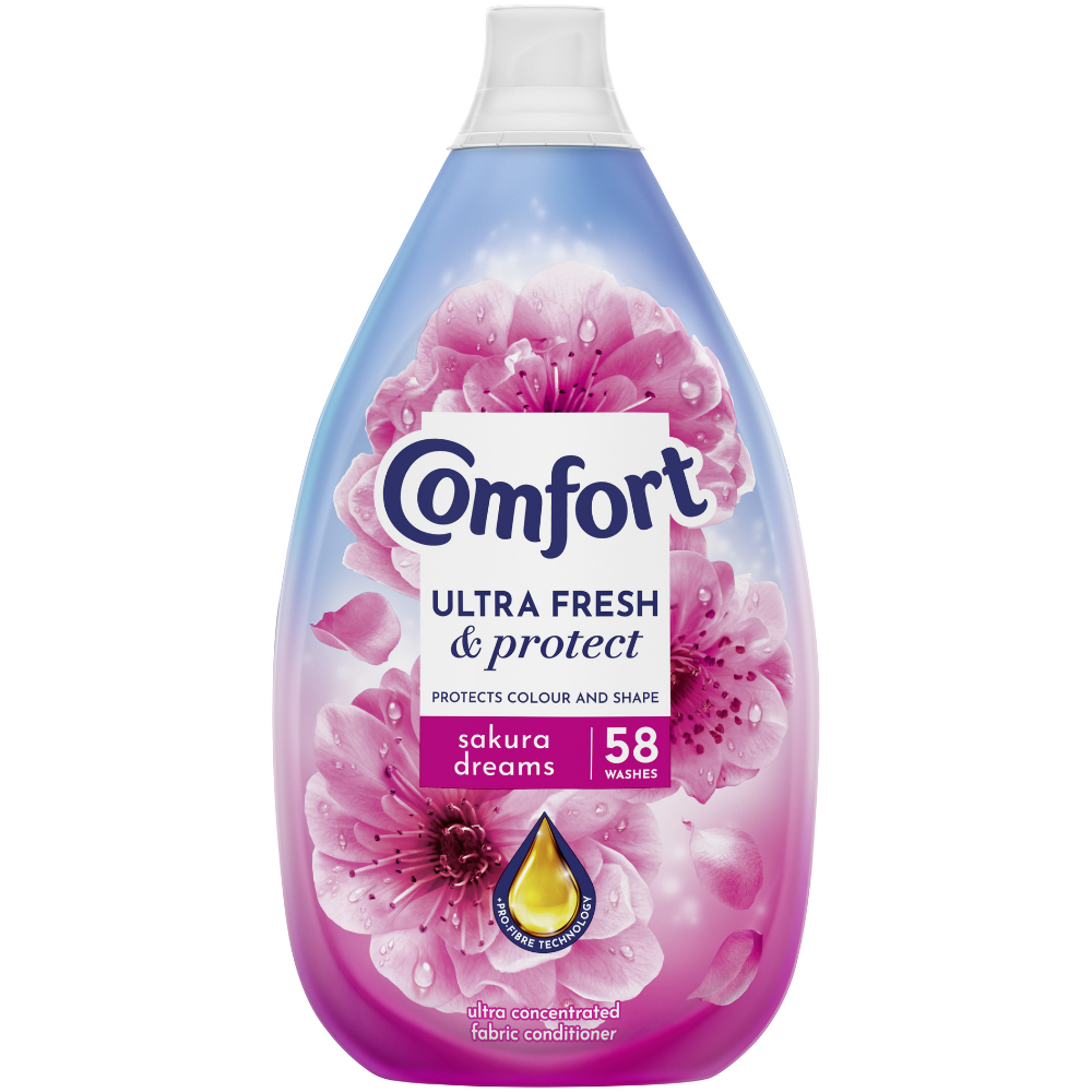 Comfort Ultra Fresh & Protect Heavenly Nectar Sakura Dreams Fabric Conditioner 58 Washes 870ml