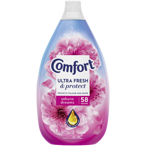 Comfort Ultra Fresh & Protect Heavenly Nectar Sakura Dreams Fabric Conditioner 58 Washes 870ml