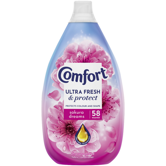 Comfort Ultra Fresh & Protect Heavenly Nectar Sakura Dreams Fabric Conditioner 58 Washes 870ml
