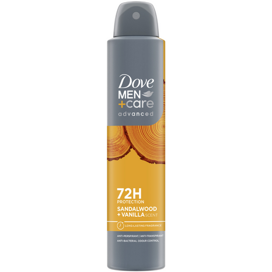 Dove Men+Care Advanced 72h Sandalwood & Vanilla Anti-Perspirant Deodorant Spray 200ml