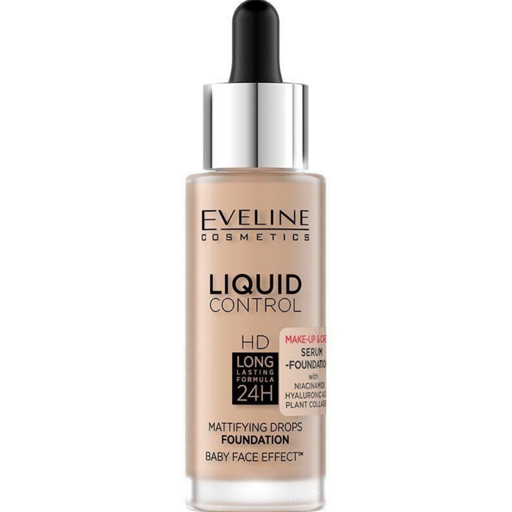 Eveline Cosmetics Liquid Control HD 24h Long-lasting Mattifying Drops Foundation 32ml
