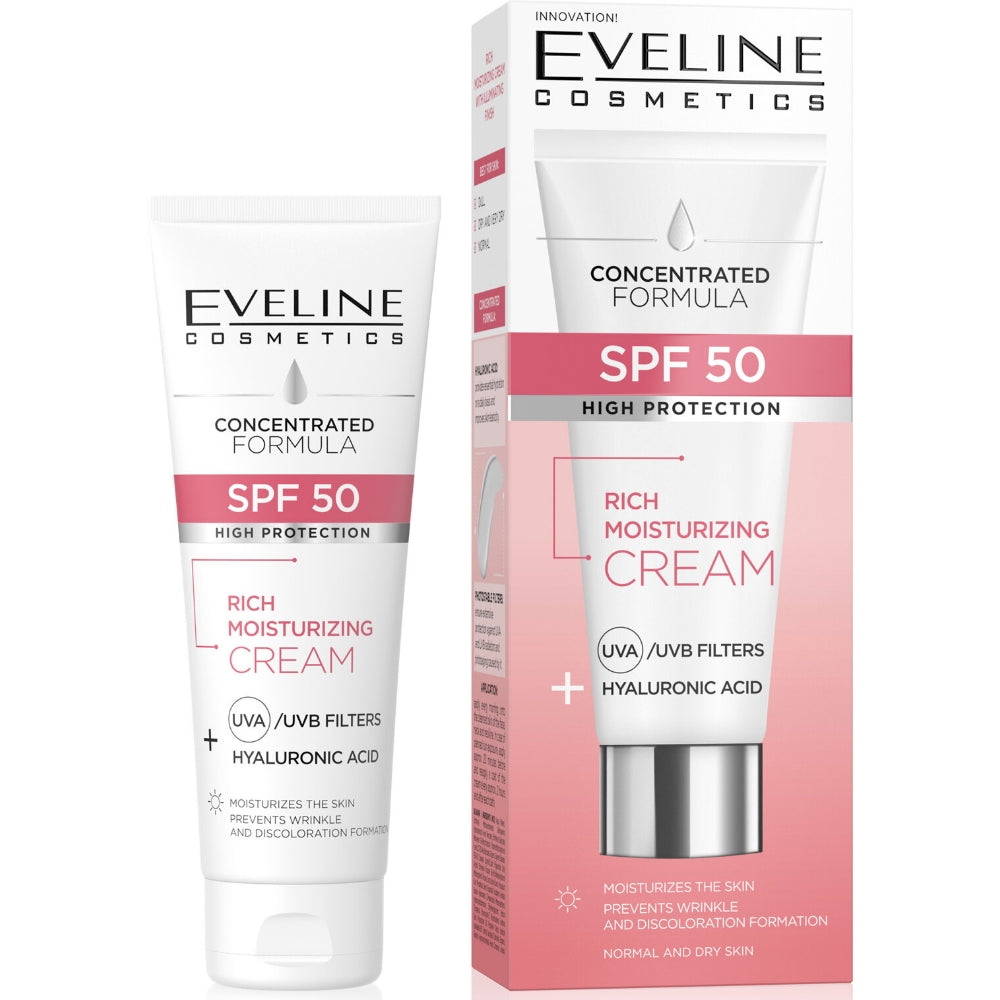 Eveline Cosmetics Hyaluronic Acid Rich Moisturising Cream SPF50 30ml