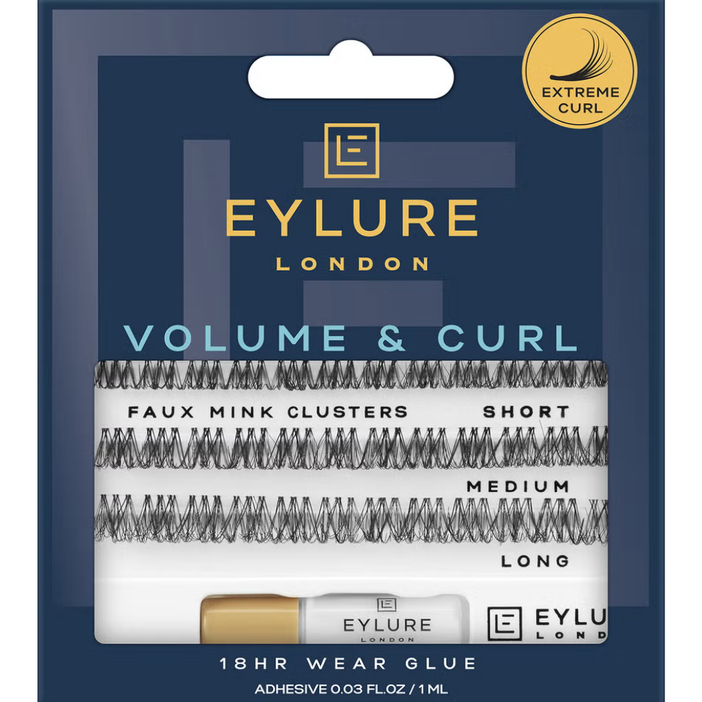 Eylure Salon Volume & Curl Voluminous Individual Assorted Length Lash Clusters Black x36