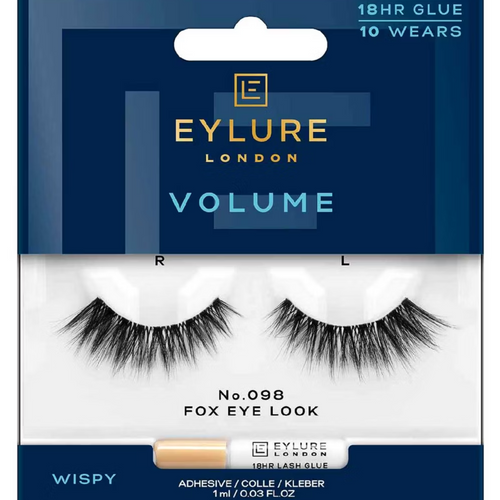 Eylure Volume Lash 098 Fox Eye Look Wispy Strip Lashes Black