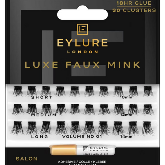 Eylure Luxe Faux Mink Individual Lash Clusters Volume 01 Black x30