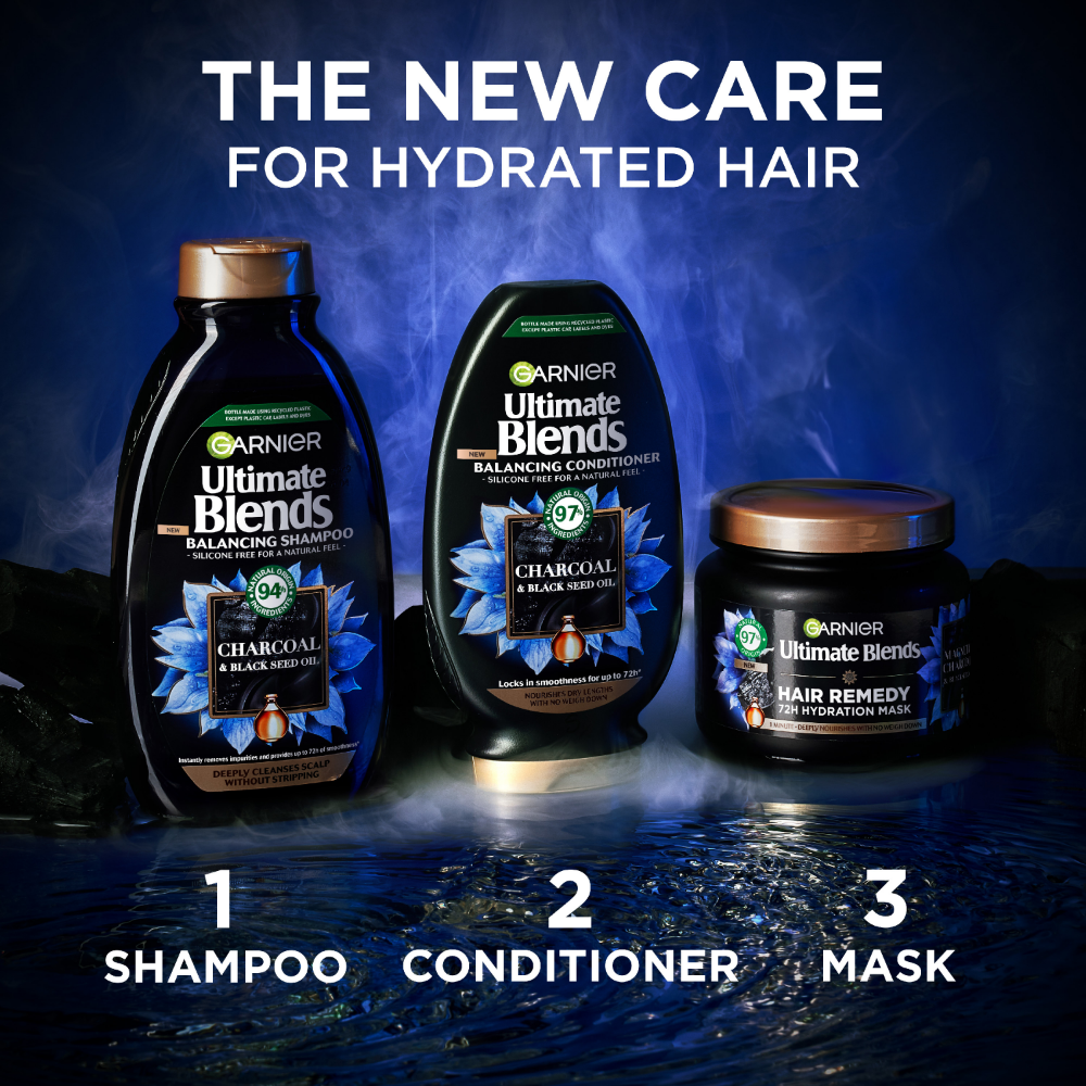 Garnier Ultimate Blends Charcoal & Black Seed Oil Balancing Shampoo 300ml