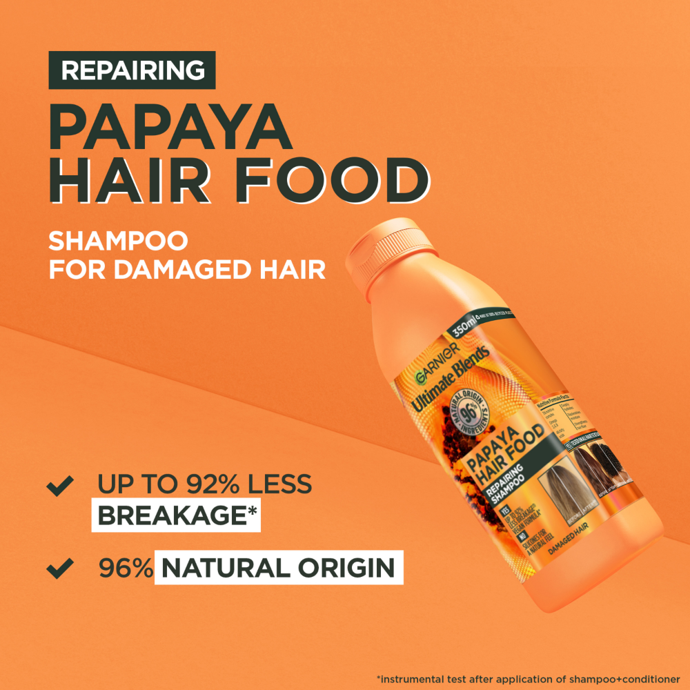 Garnier Ultimate Blends Papaya Hair Food Repairing Shampoo 350ml
