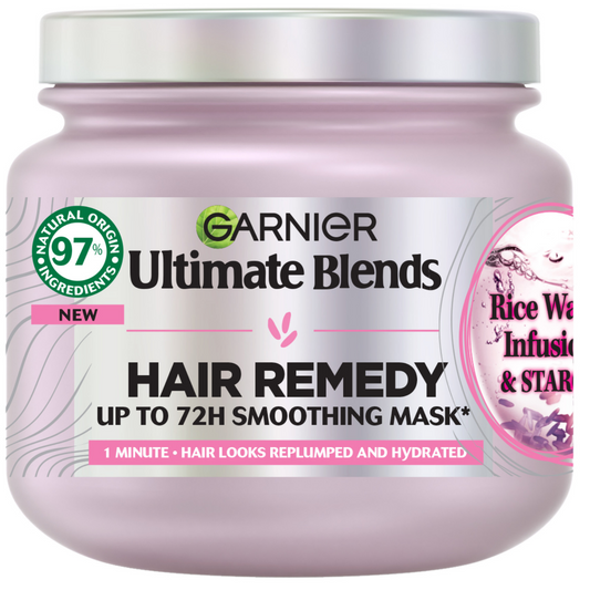 Garnier Ultimate Blends Rice Water Infusion Hair Remedy 72H Smooth & Shine Hair Mask 340ml