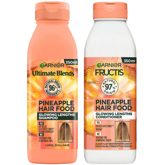 Garnier Ultimate Blends Pineapple Hair Food Glowing Lengths Shampoo & Conditioner Twin 2 x 350ml