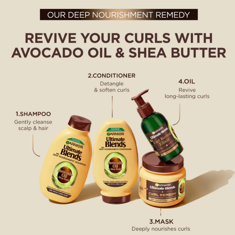 Garnier Ultimate Blends Avocado Oil & Shea Butter Deep Nourishment Shampoo 300ml & Conditioner 250ml Twin